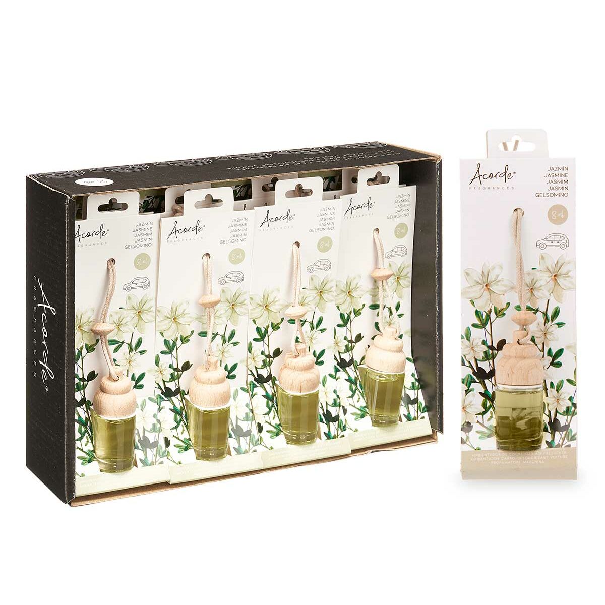 Acorde Bamboestokken Acorde 3-H-Ar 3-H-Ar Glas Geur Jasmijn 8 Ml (12 Stuks)