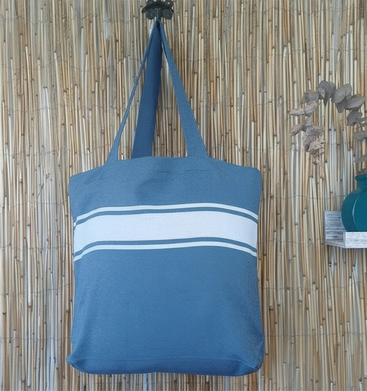 Draagtas blauw-grijs