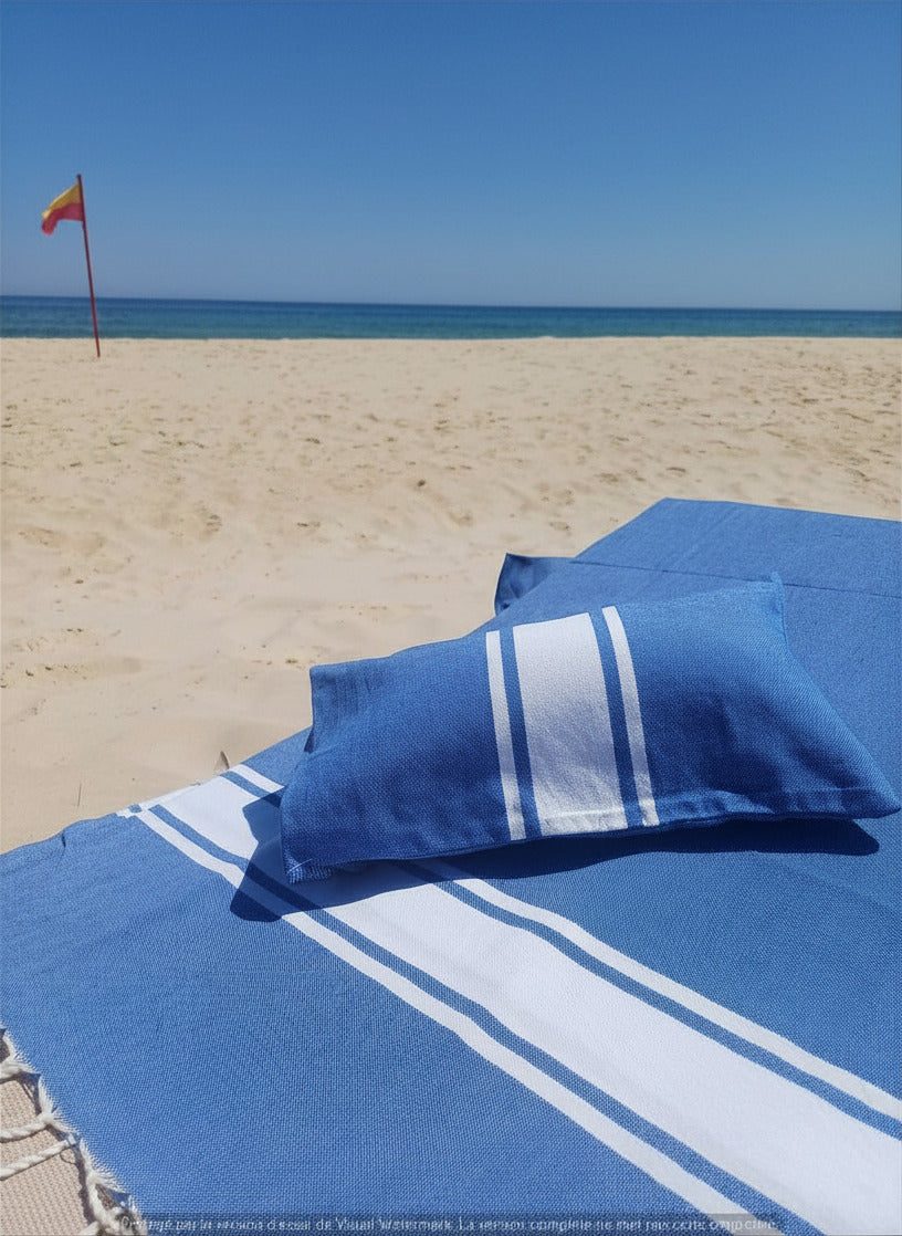 Strandkussen blauw-grijs