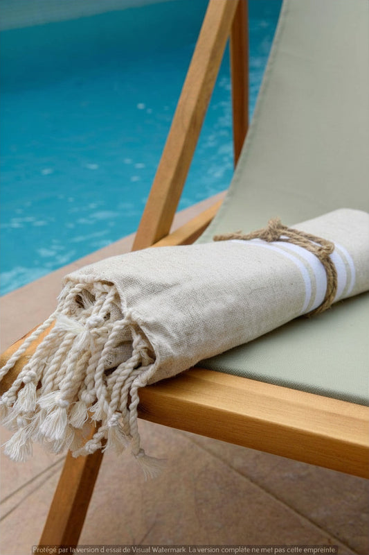 Groot  strandlaken - Beige
