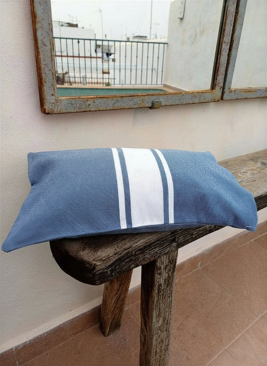 Strandkussen blauw-grijs