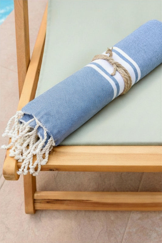 Strandlaken blauw-grijs