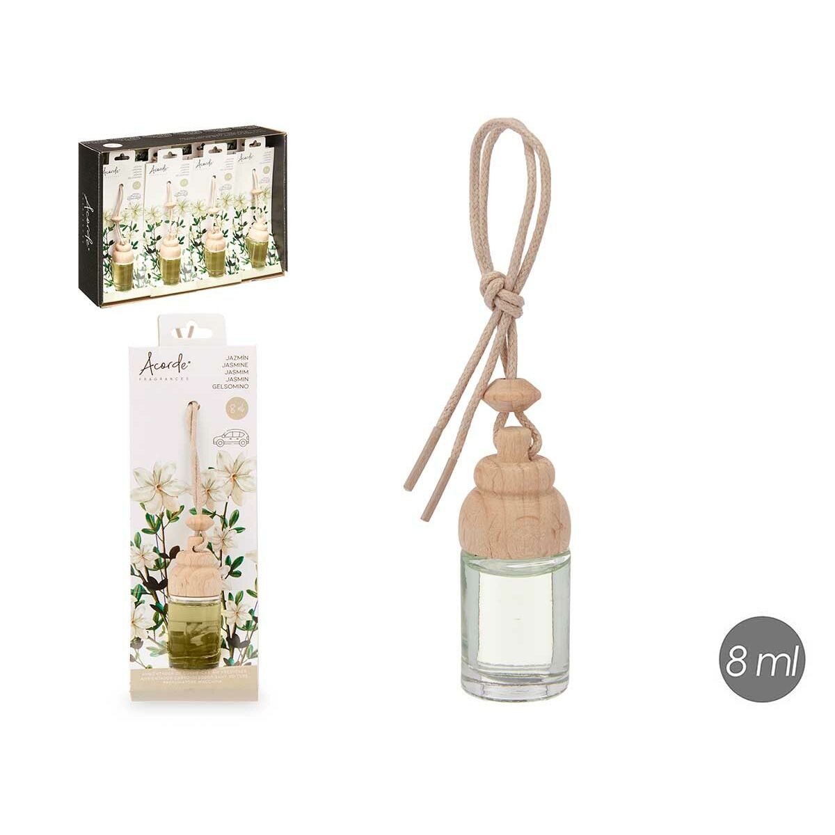 Acorde Bamboestokken Acorde 3-H-Ar 3-H-Ar Glas Geur Jasmijn 8 Ml (12 Stuks)