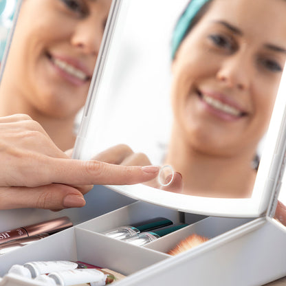 Innovagoods 3-In-1 Opvouwbare Ledspiegel Met Make-Uporganizer Panomir Innovagoods