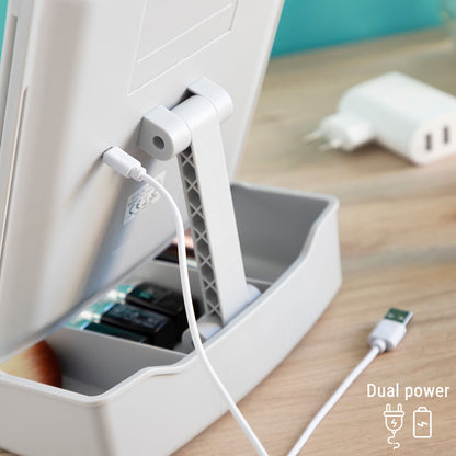 Innovagoods 3-In-1 Opvouwbare Ledspiegel Met Make-Uporganizer Panomir Innovagoods