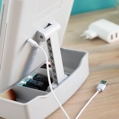 Innovagoods 3-In-1 Opvouwbare Ledspiegel Met Make-Uporganizer Panomir Innovagoods